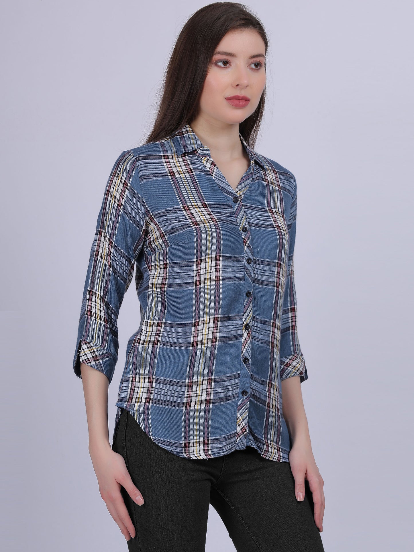 Stripe Checkered Print Formal Shirt