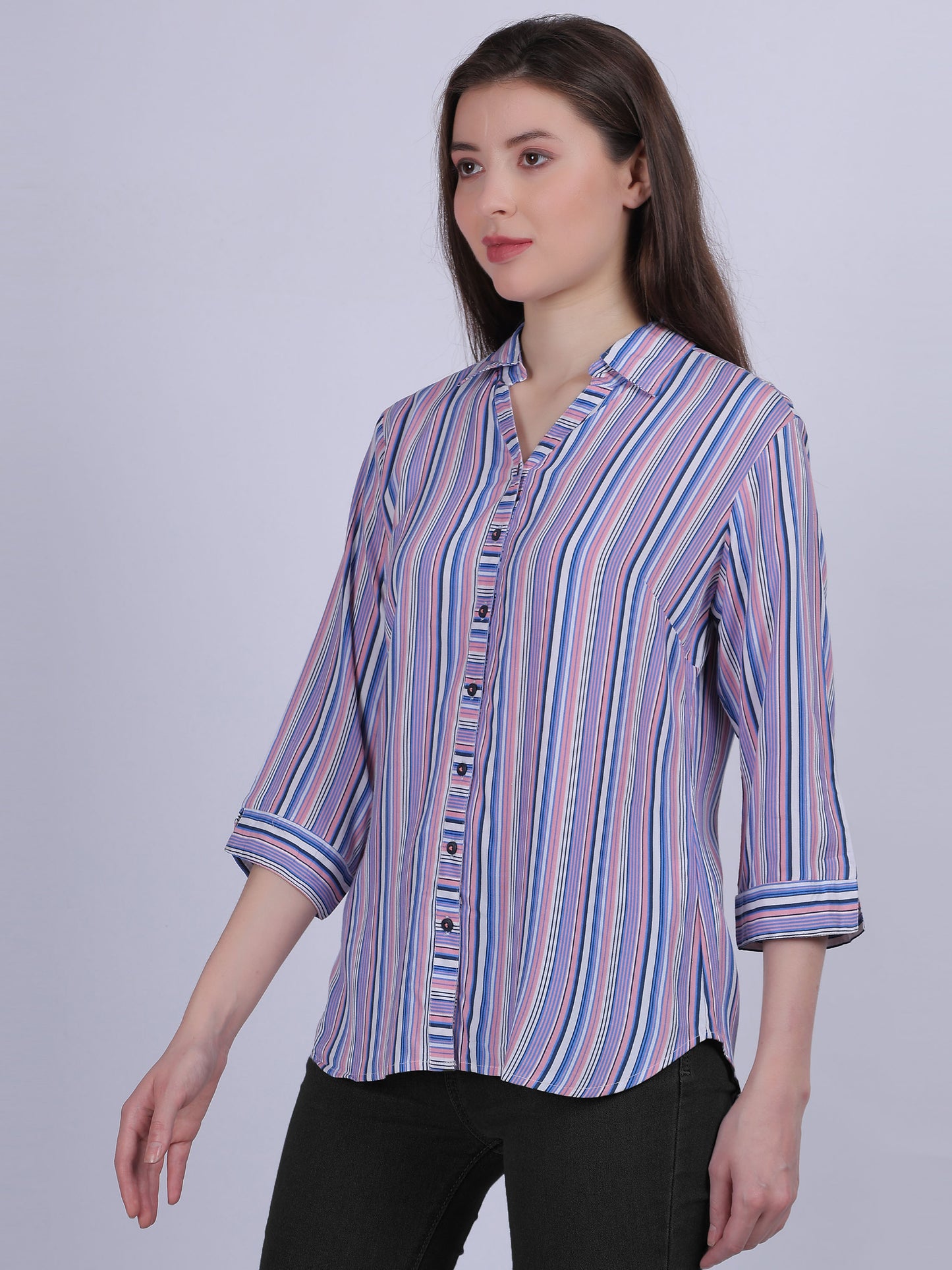 Multi Stripe Print Formal Shirt