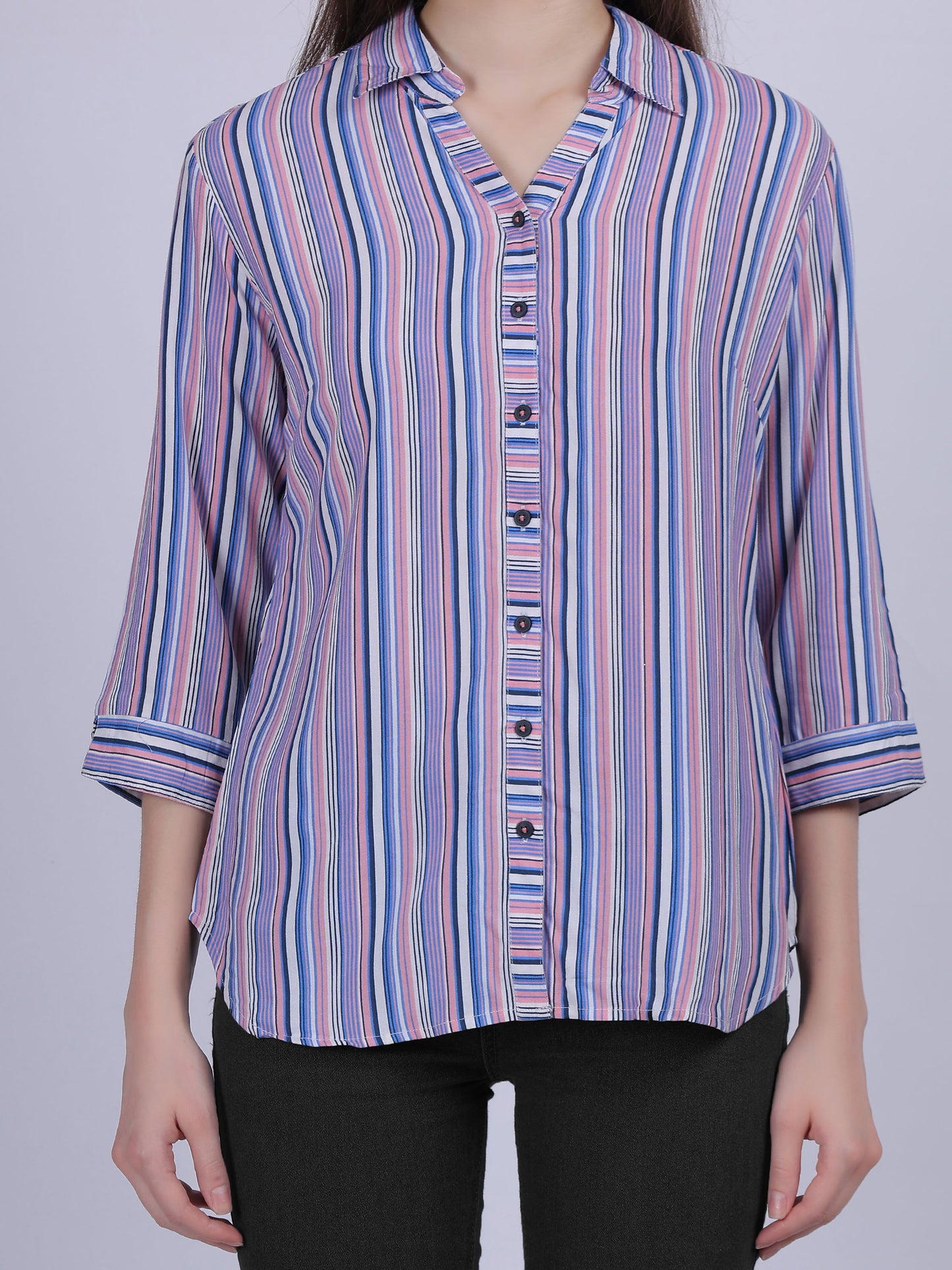 Multi Stripe Print Formal Shirt