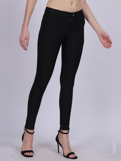 Black Narrow Fit Formal Stretchable Pants