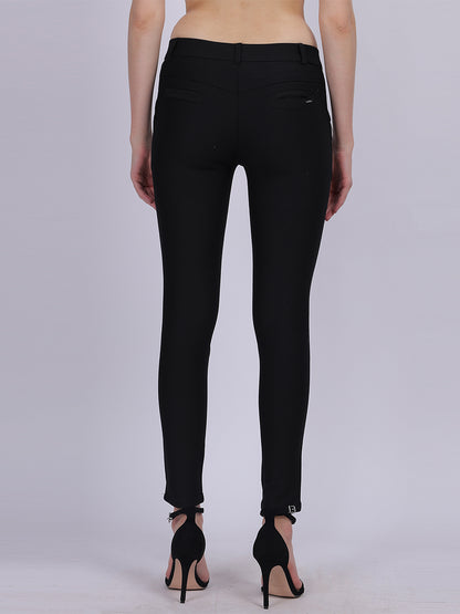 Black Narrow Fit Formal Stretchable Pants