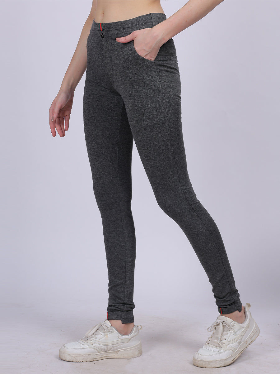 Dark Milange Narrow Fit Stretchable Jeggings