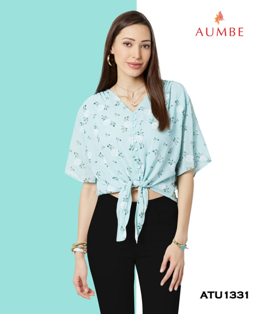 Floral Print Shirt With Flared Sleeves
