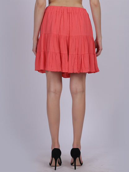 Rayon Wrinkle Short Fashion Skirt