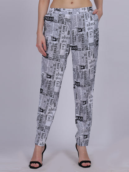 Paper Print Narrow Fit Printed Trouser Pants