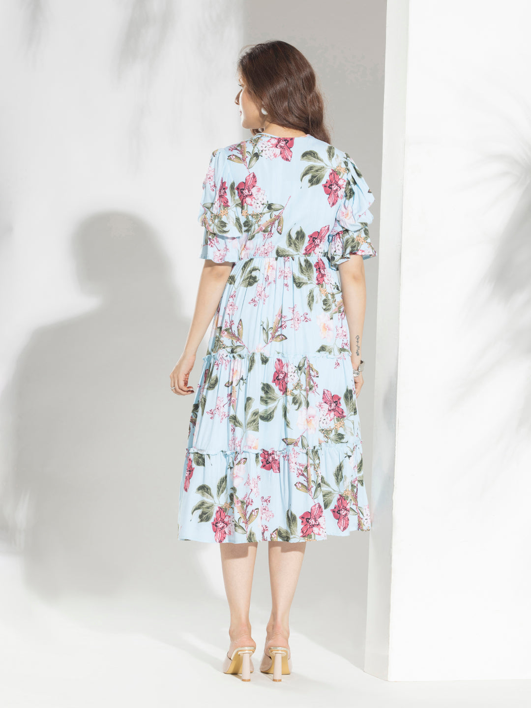 Fashion Floral Print Layered Dress