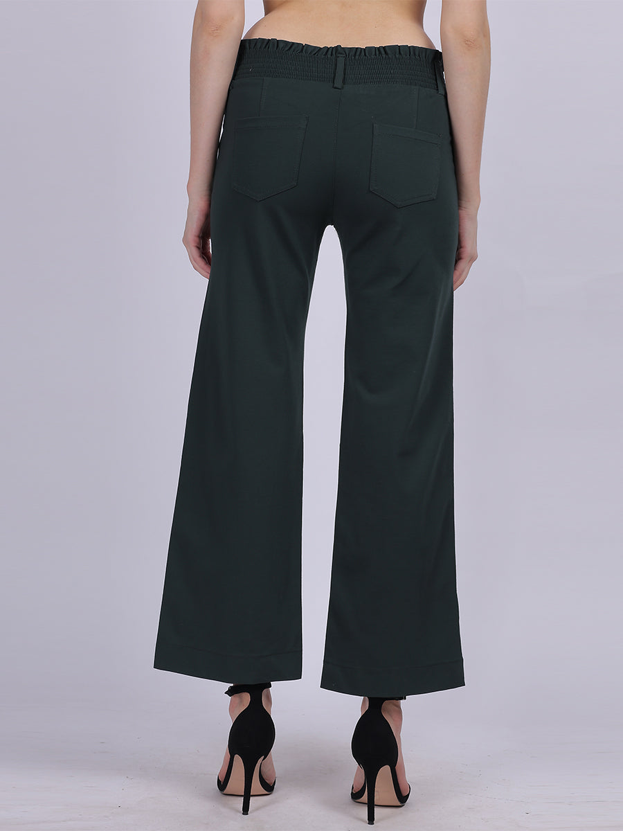 Olive Straight Fit Stretchable Fashion Pants