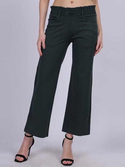 Olive Straight Fit Stretchable Fashion Pants