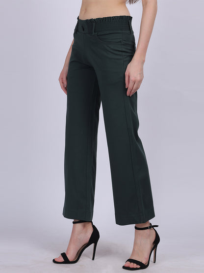 Olive Straight Fit Stretchable Fashion Pants