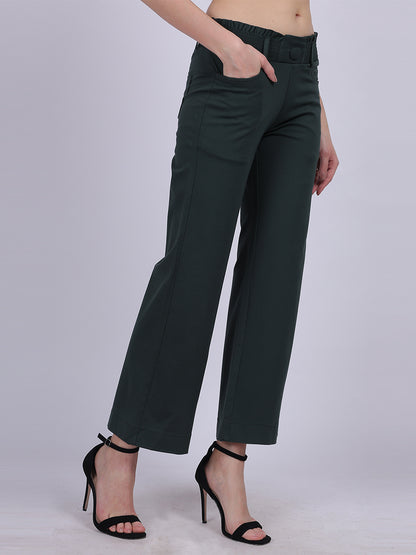 Olive Straight Fit Stretchable Fashion Pants