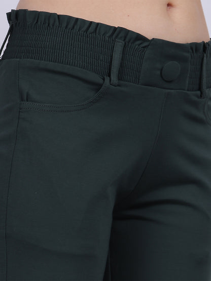 Olive Straight Fit Stretchable Fashion Pants