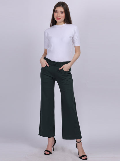 Olive Straight Fit Stretchable Fashion Pants