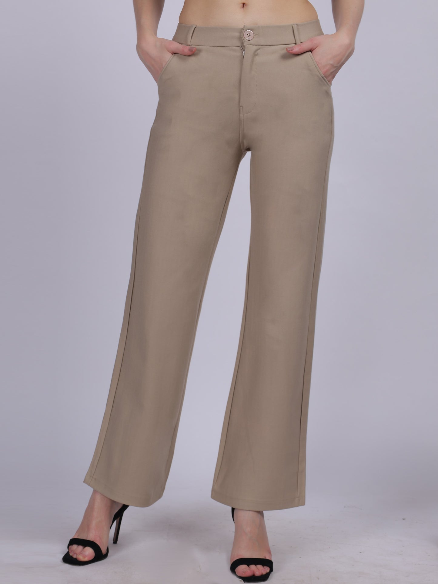 Straight Fit Stretchable Fashion Formal Pants