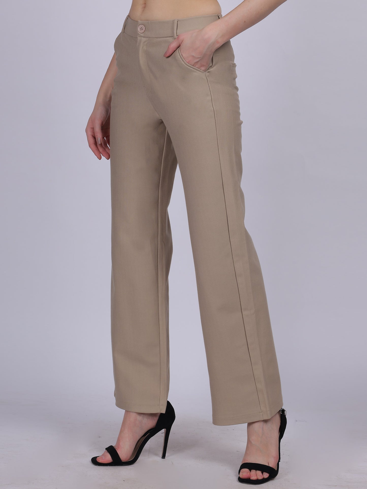 Straight Fit Stretchable Fashion Formal Pants