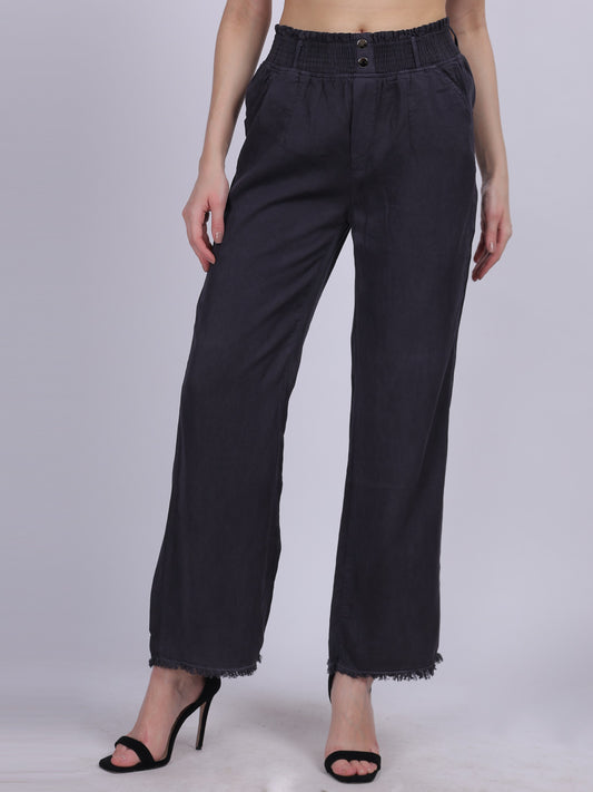 Cotton Denim Straight Fit Pants