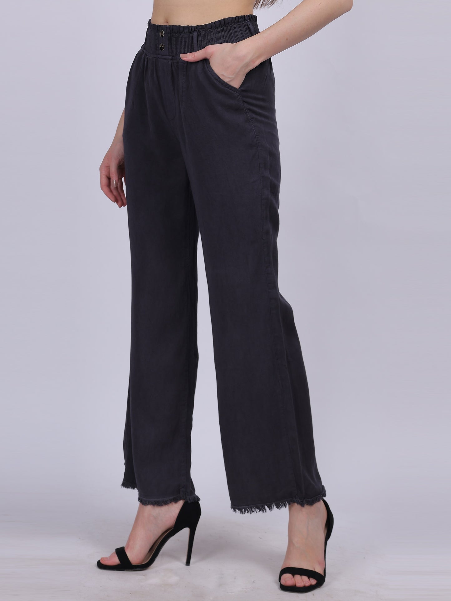 Cotton Denim Straight Fit Pants