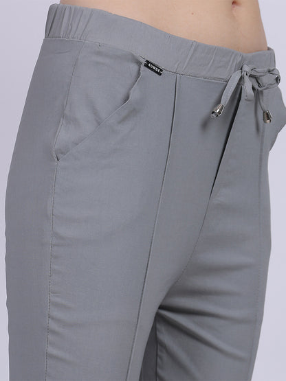 Light Grey Solid Narrow Fit Fashion Joggers