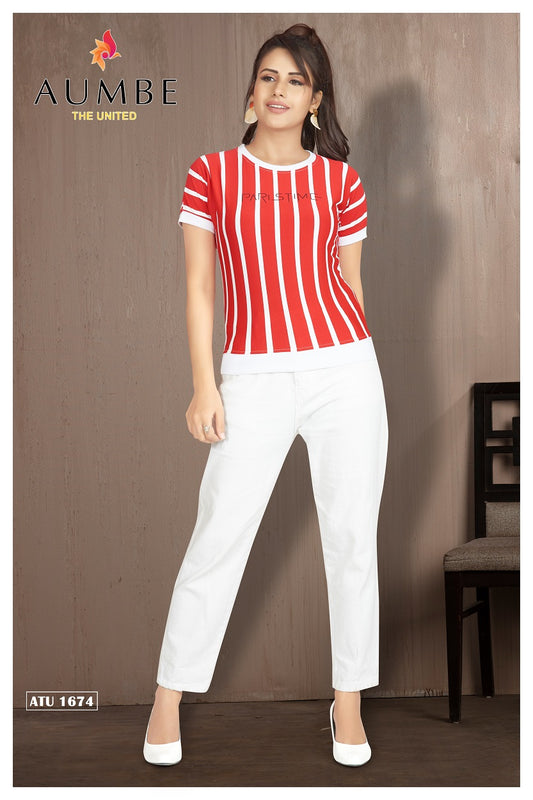 Red And White Striped Tshirt