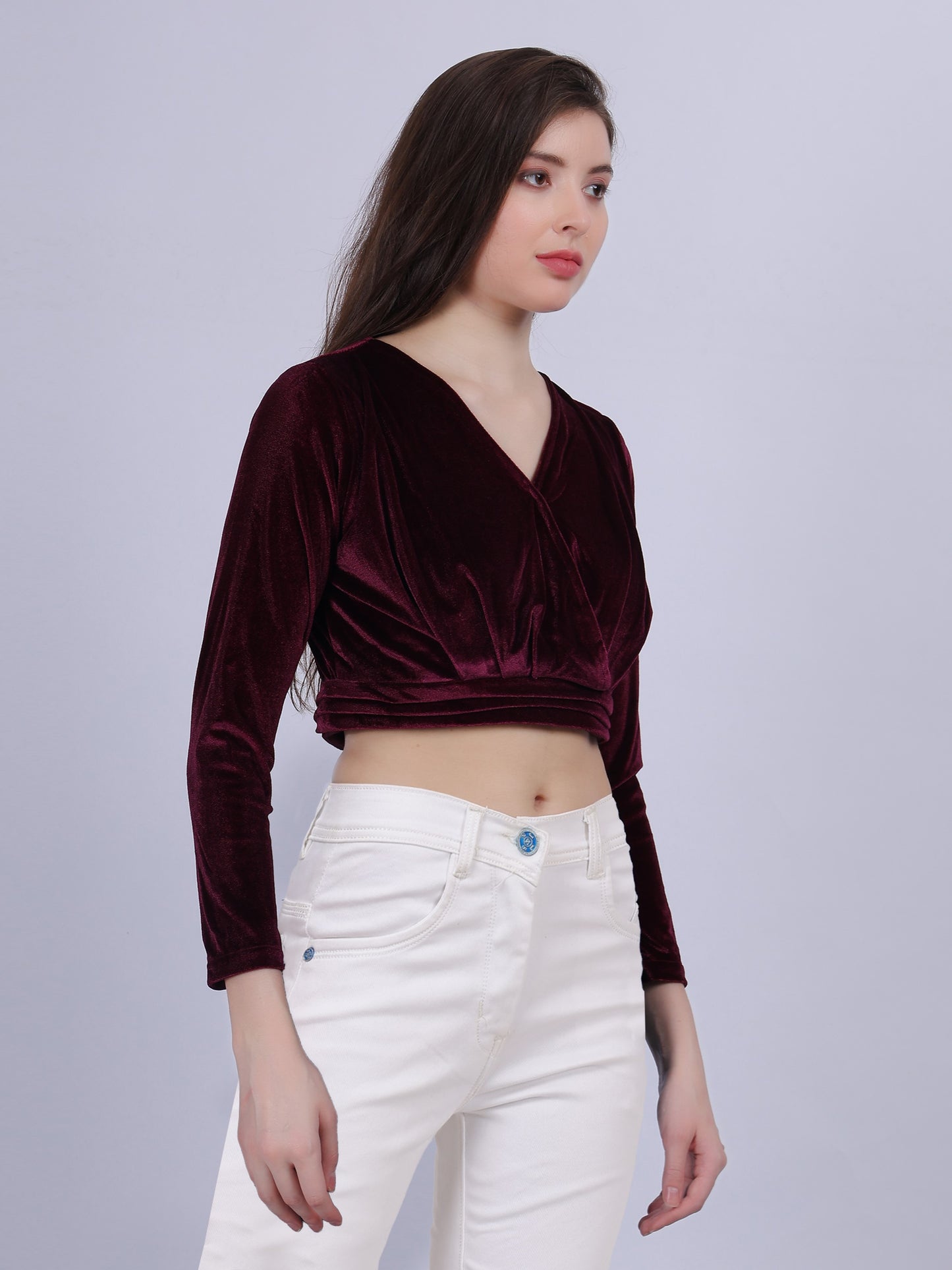 Velvet Fancy Crop Top