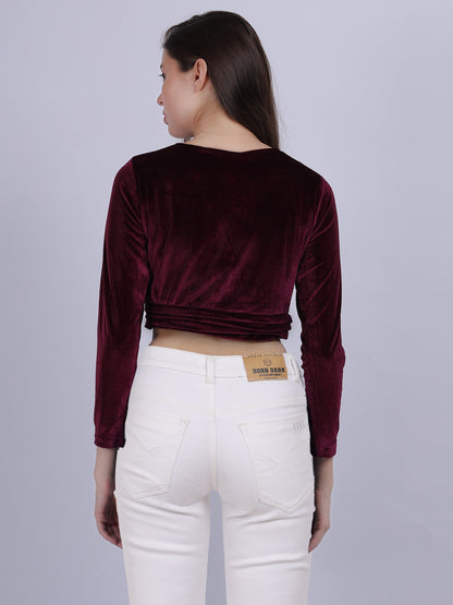 Velvet Fancy Crop Top