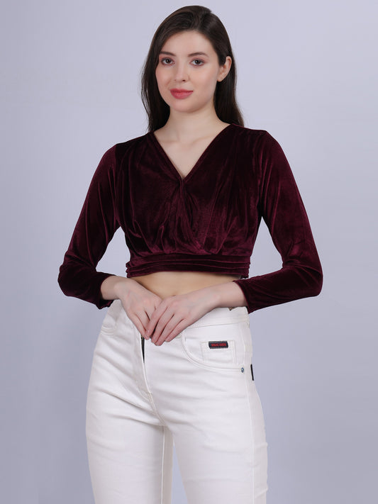 Velvet Fancy Crop Top