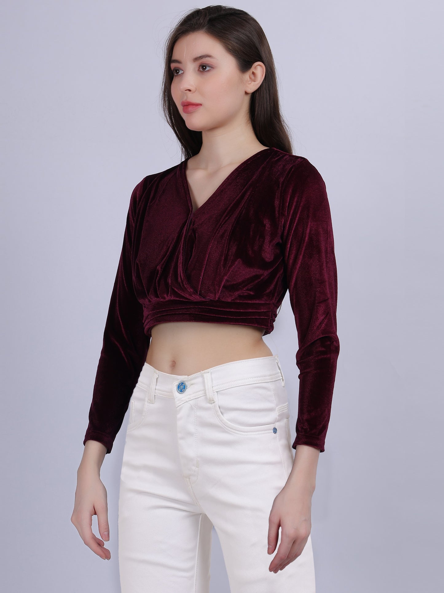 Velvet Fancy Crop Top