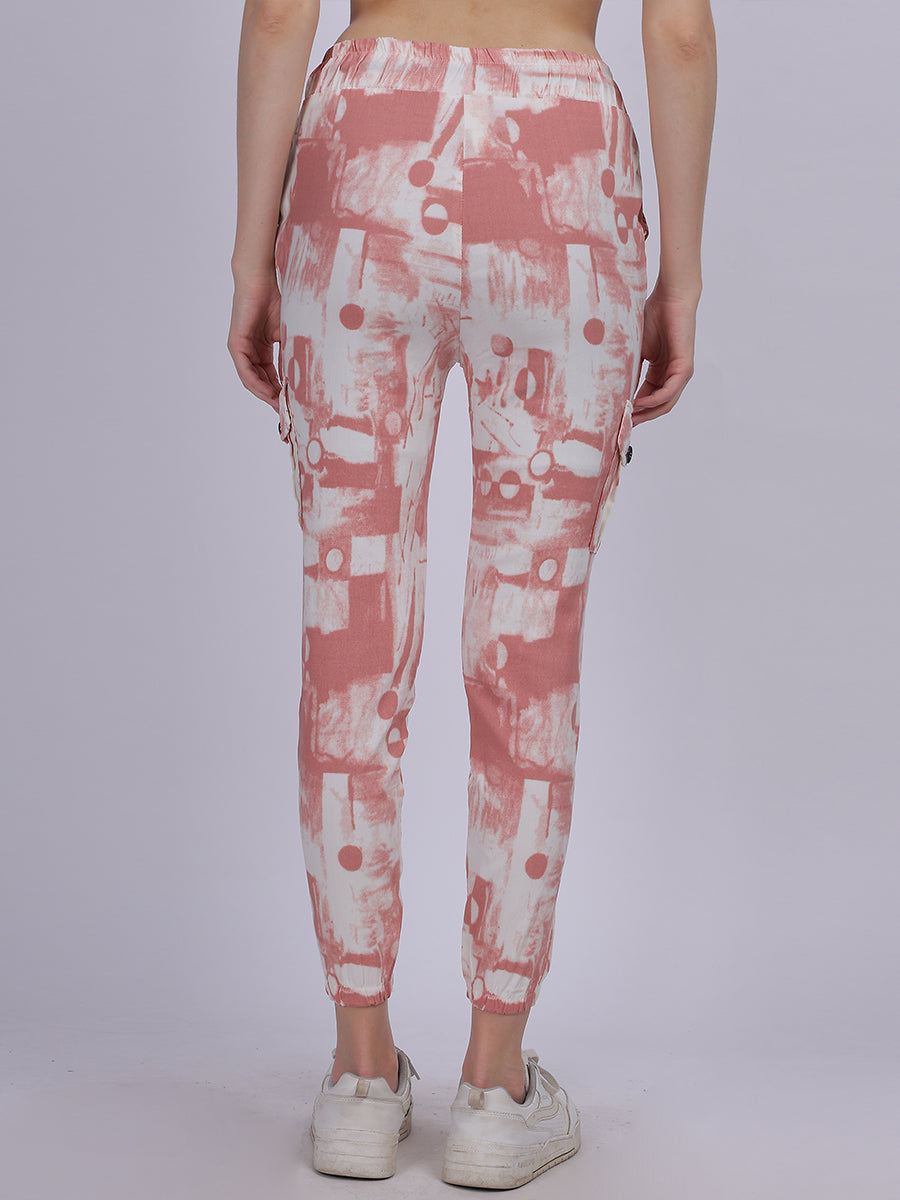 Rust Tye & Dye Cotton Spandex Fashion Joggers