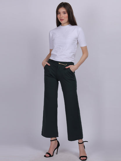 Olive Straight Fit Stretchable Fashion Pants