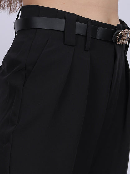 Straight Fit Fashion Formal Pants With Fashion Belt