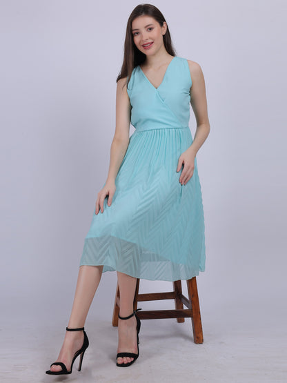 Solid Georgette Pleated Dress