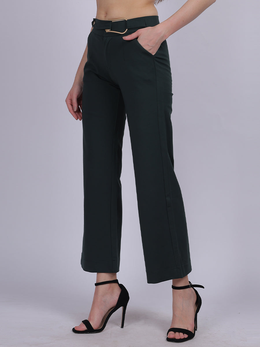 Olive Straight Fit Stretchable Fashion Pants