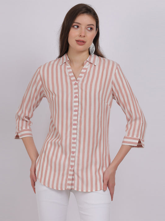 Stripe Print Formal Shirt