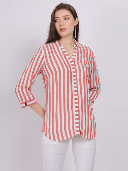 Stripe Print Formal Shirt