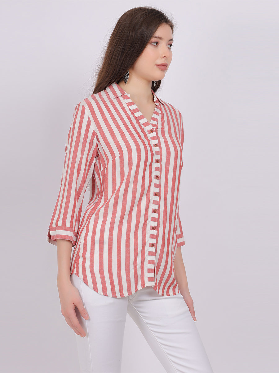 Stripe Print Formal Shirt