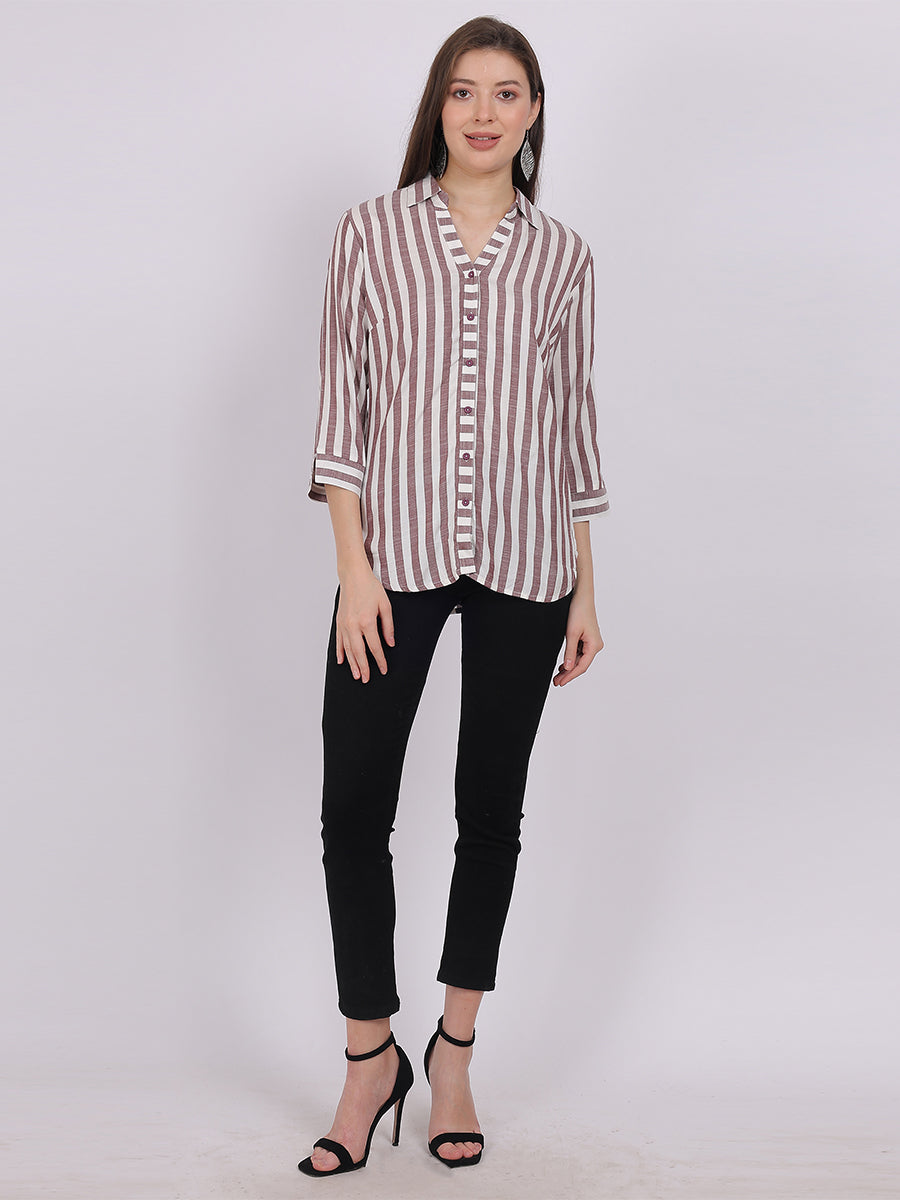 Stripe Print Formal Shirt