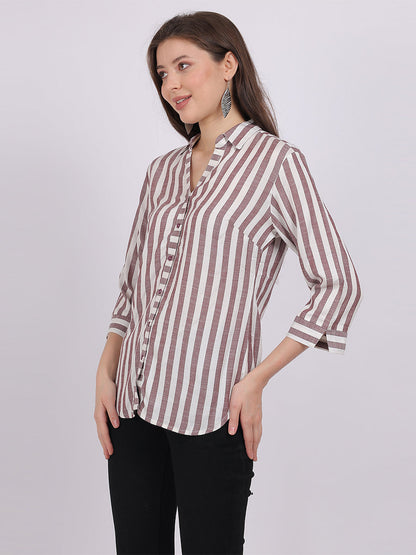 Stripe Print Formal Shirt