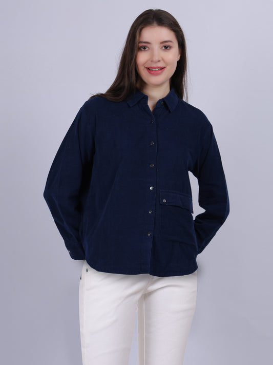 Corduroy Fashion Shirt With Pocket