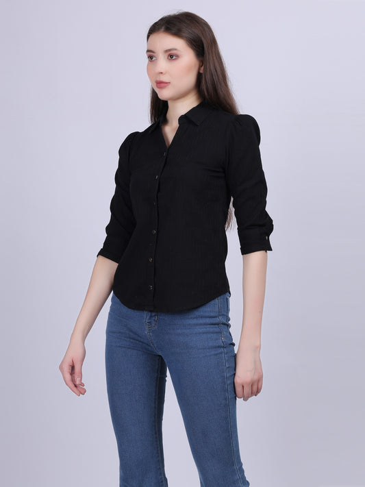 Casual Basic Fashion Textured Shirt