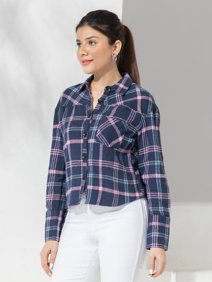 Fashion Checks Crop Shirt