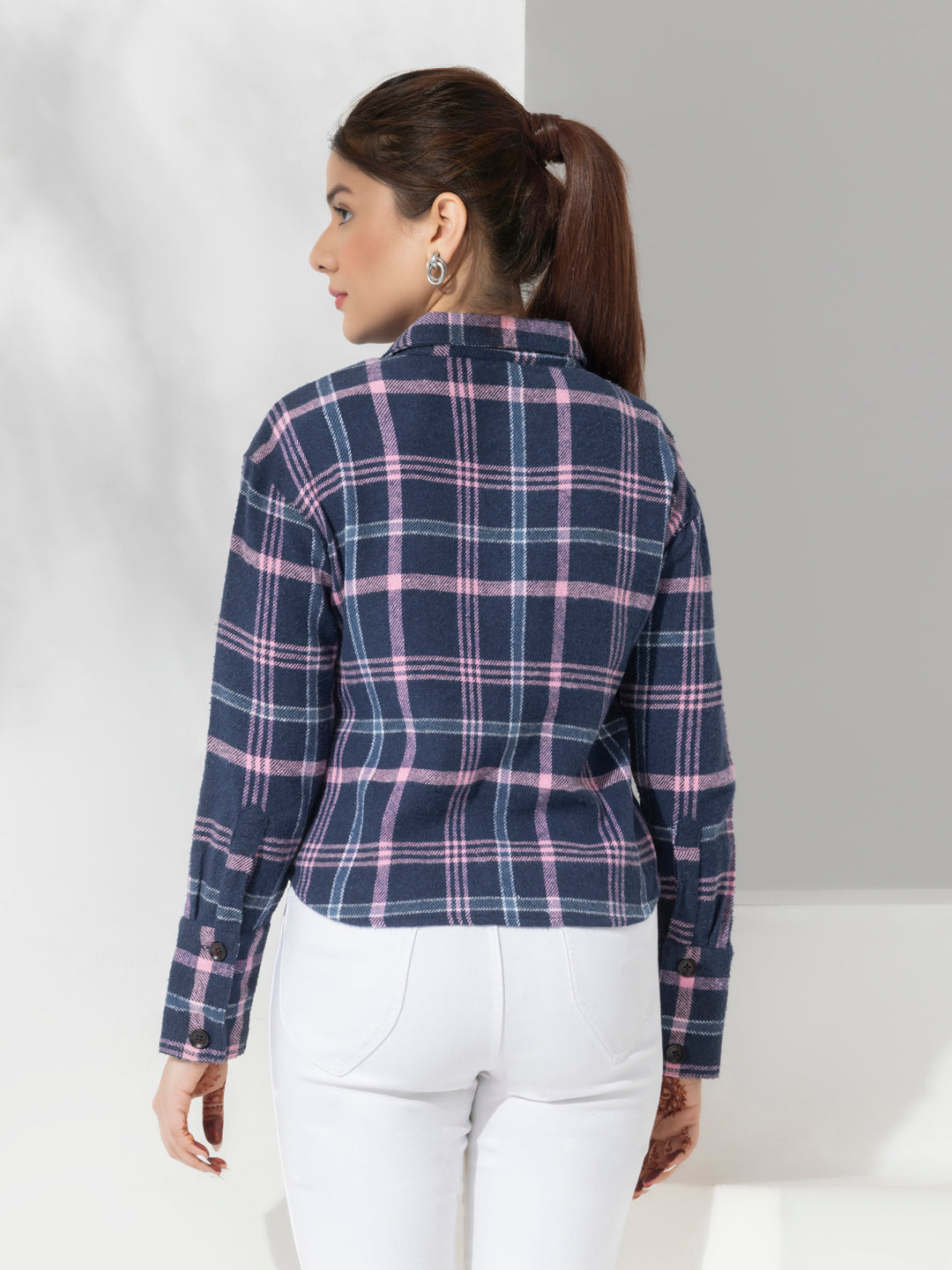 Fashion Checks Crop Shirt