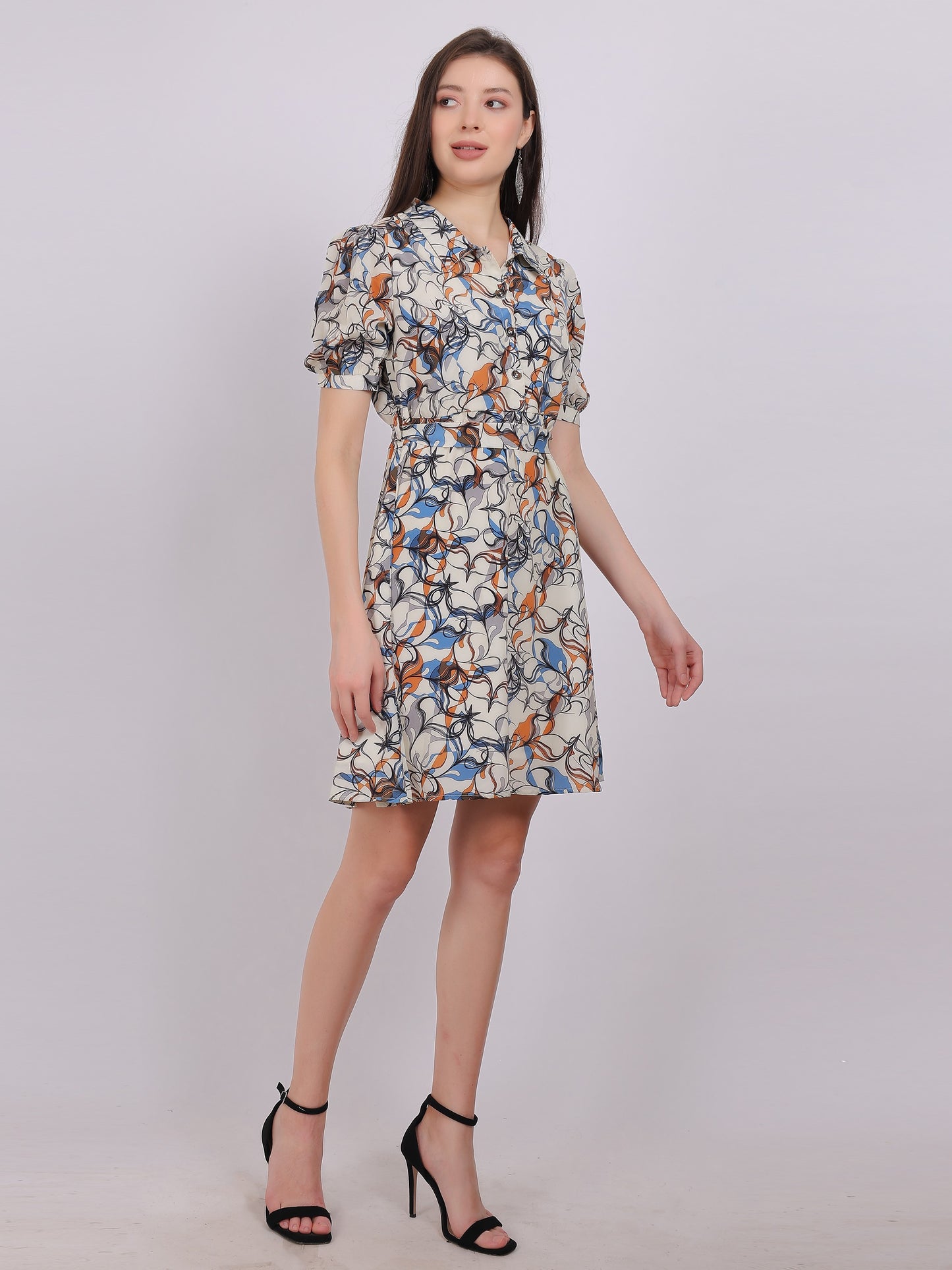 Abstract Print Fashion Dress