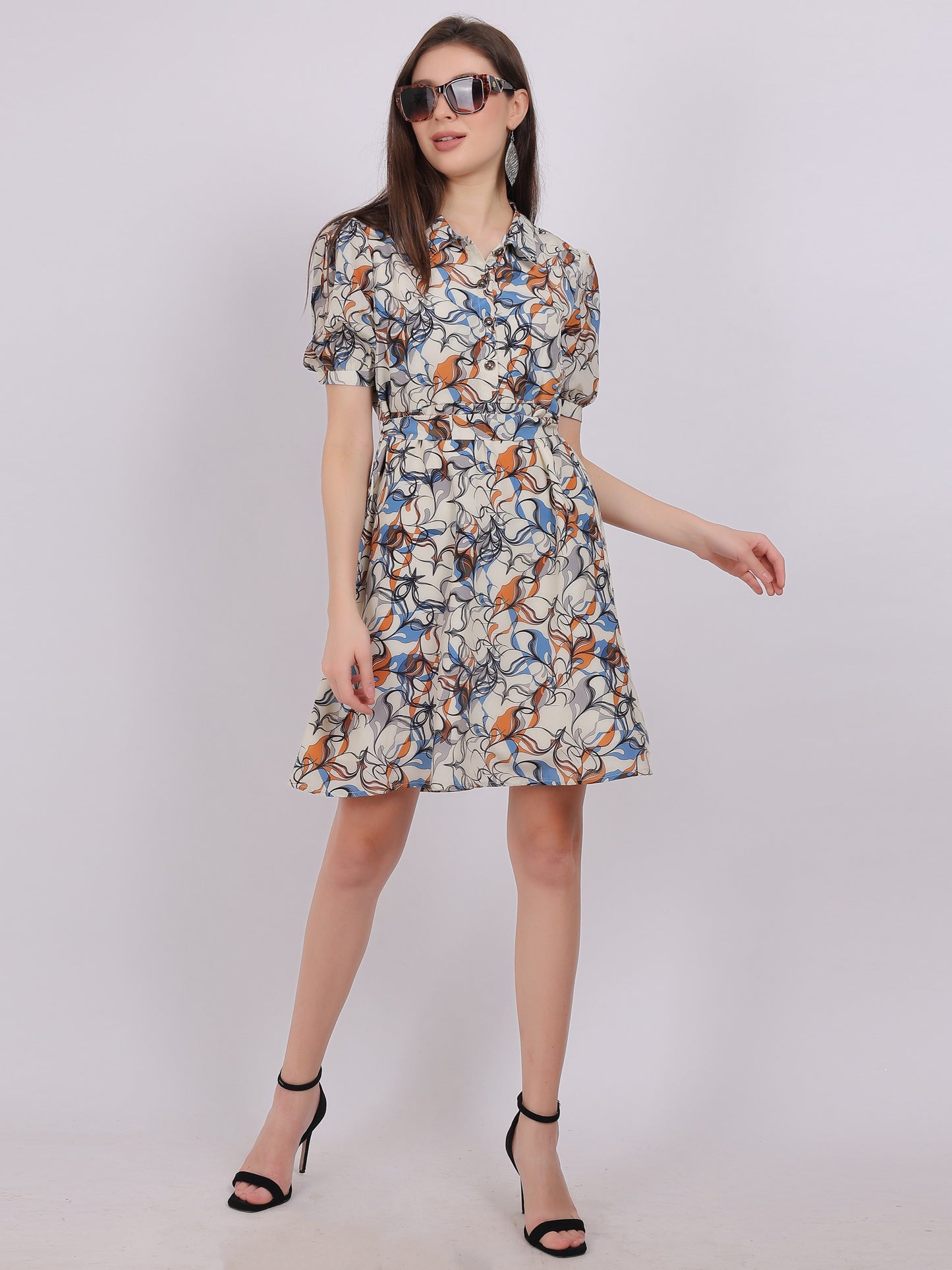 Abstract Print Fashion Dress