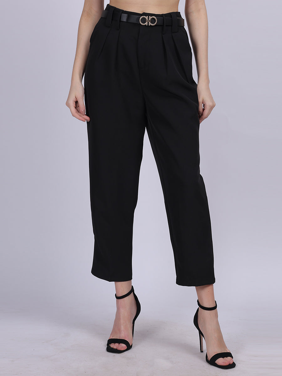 Straight Fit Fashion Formal Pants With Fashion Belt