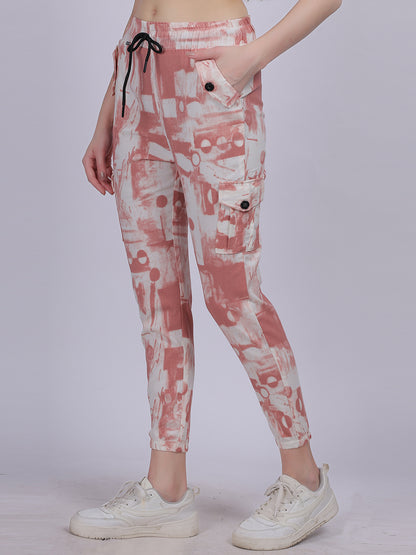 Rust Tye & Dye Cotton Spandex Fashion Joggers