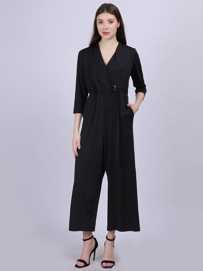 Black Straight Bottom Fashion Jumpsuit