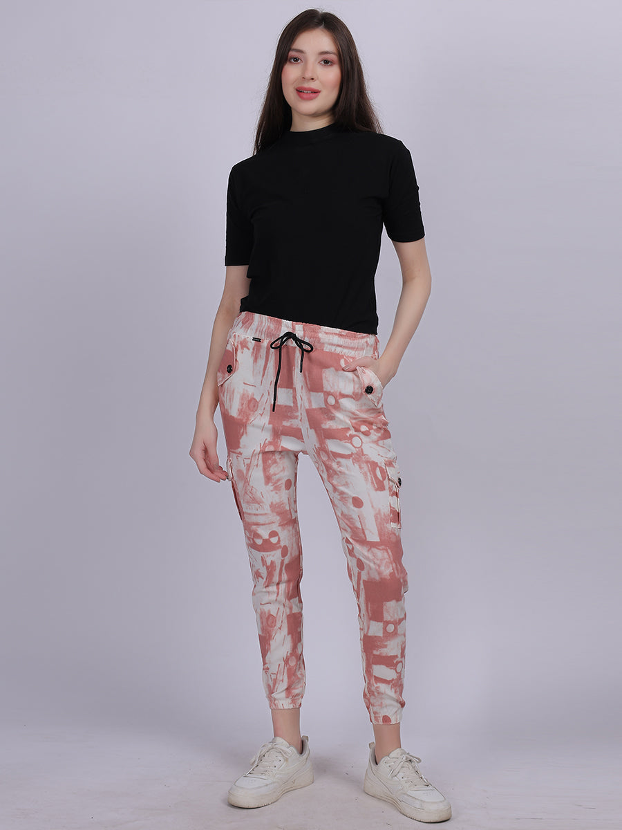 Rust Tye & Dye Cotton Spandex Fashion Joggers