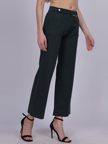 Olive Straight Fit Stretchable Fashion Pants