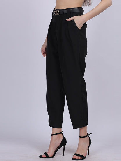 Straight Fit Fashion Formal Pants With Fashion Belt