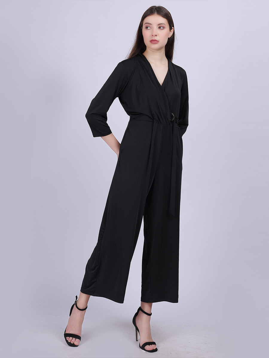 Black Straight Bottom Fashion Jumpsuit