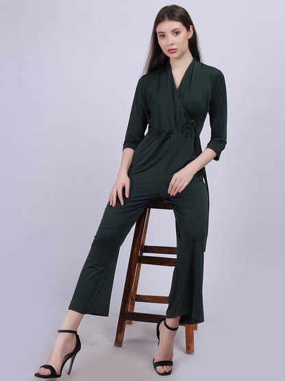 Green Straight Bottom Fashion Jumpsuit